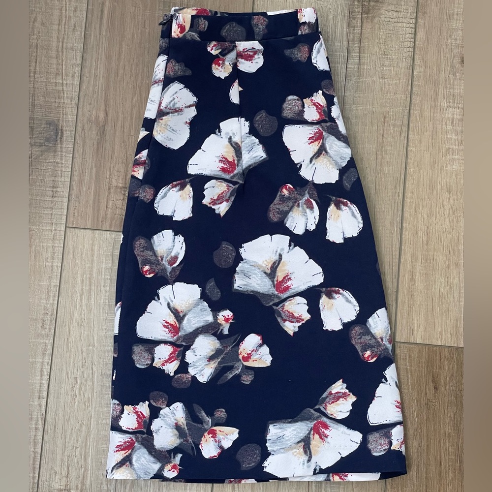 Bobeau A-line Floral mini skirt Flowy |Size XS - Blue White Floral print - Picture 2 of 7